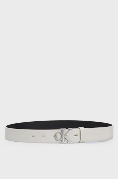 Женский белый кожаный ремень ROUND MONO PLAQUE LTHR BELT 30MM Белый 90 Calvin Klein K60K612377