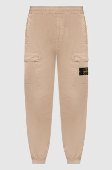 Бежевые джоггеры с логотипом
