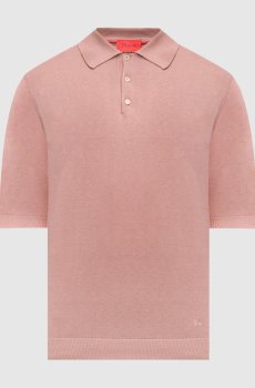 Розовое поло из шелка