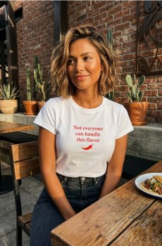 Бавовняна футболка з написом - білий