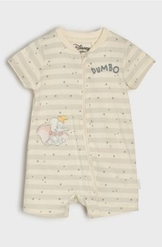 Бавовняний ромпер з принтом Dumbo - кремовий