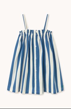 Детское платье с добавлением льна Tinycottons LIGHT NAVY STRIPES DRESS