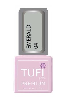 Уценка! Гель-лак для ногтей Tufi Profi Premium Emerald 04 Светло-серый, 8 мл