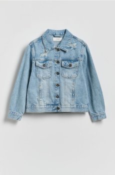 Reserved - Джинсова куртка з ефектом виварювання - синій - 344HN-50J