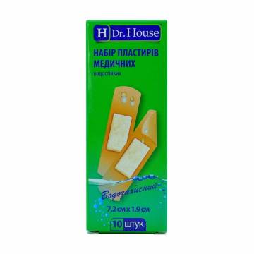 Набор пластырей медицинских водостойких Dr. House, 7.2*1.9 см, 10 шт Набор пластырей медицинских водостойких Dr. House, 7.2*1.9 см, 10 шт