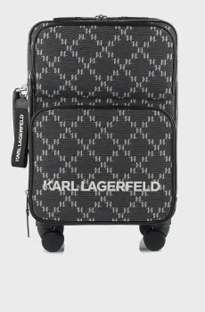 Женский темно-серый чемодан с узором 59 см MONOGRAM Серый ONESIZE Karl Lagerfeld 236W3024
