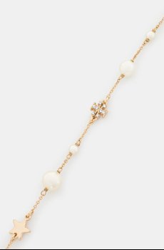 Позолоченный браслет Tory Burch Delicate Kira Pearl