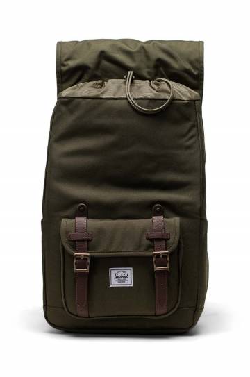 Рюкзак Herschel Little America Mid Backpack цвет зелёный большой однотонный Рюкзак Herschel Little America Mid Backpack цвет зелёный большой однотонный