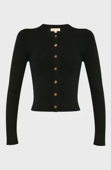 Женский черный шерстяной кардиган MERINO RIB CFREW NK CARDI Черный XS Michael Kors MT460Y94VR