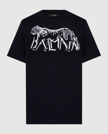 Черная футболка с принтом