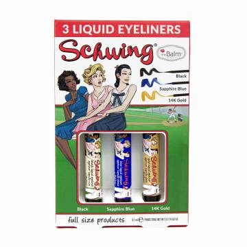 Набор жидких подводок для глаз theBalm Schwing Trio (Black, 1.7 мл + Sapphire Blue, 1.7 мл + 14K Gold, 1.7 мл) Набор жидких подводок для глаз theBalm Schwing Trio (Black, 1.7 мл + Sapphire Blue, 1.7 мл + 14K Gold, 1.7 мл)
