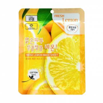 Тканевая маска для лица 3W Clinic Fresh Lemon Mask Sheet с экстрактом лимона, 1 шт Тканевая маска для лица 3W Clinic Fresh Lemon Mask Sheet с экстрактом лимона, 1 шт
