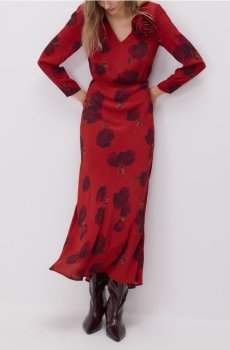 Reserved - Сукня з квітковим візерунком - червоний - 295JA-33X
