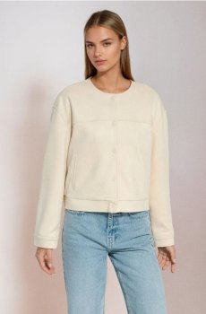 Бомбер зі штучної замші - нюдовий