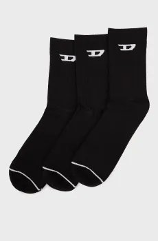 Мужские черные носки (3 пары) SKM-D-TENNIS Черный 35-38 Diesel A17883 0LKBI