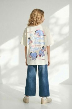 Бавовняна футболка з принтом Winnie the Pooh - кремовий