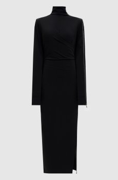 Черное платье миди