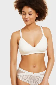 Женский белый бюстгальтер с тонкой треугольной чашкой STYLE Белый 80E Etam 6527998