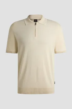 Мужское бежевое льняное поло Бежевый S BOSS 50537640;131