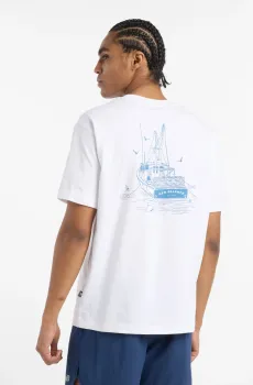 Мужская белая футболка Lobster Boat Белый XL New Balance MT51923WT