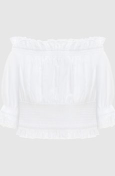 Белый топ с драпировкой