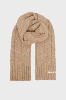 Женский бежевый шарф cable Бежевый ONESIZE Karl Lagerfeld A4W33029