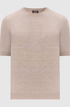 Коричневая футболка с леном