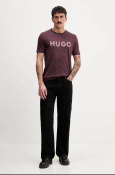 Хлопковая футболка HUGO Dulivio