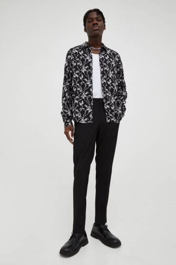 Рубашка The Kooples мужская цвет чёрный regular классический воротник Рубашка The Kooples мужская цвет чёрный regular классический воротник