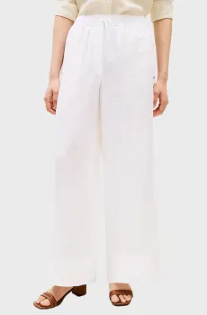 Женские белые льняные брюки PULL ON Белый XS Tommy Hilfiger WW0WW48970