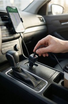 Автомобільний зарядний пристрій - чорний