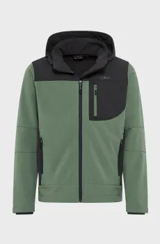 Мужская оливковая ветровка JACKET ZIP HOOD SOFTSHELL Оливковый 48 CMP 3A01787N-F762