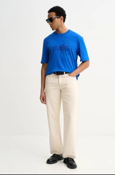 Хлопковая футболка Hugo Blue Nierofix