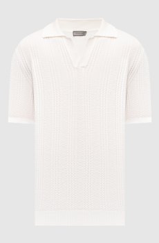 Белое поло в узор