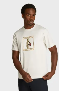 Мужская белая футболка INTERLOCK Белый XXL Tommy Hilfiger MW0MW38923