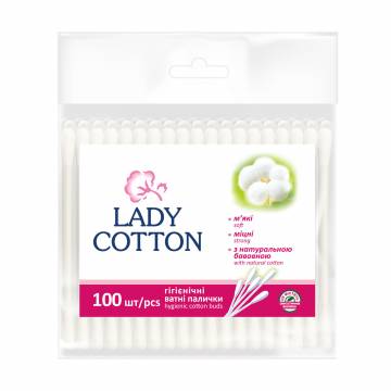 Ватные палочки Lady Cotton, 100 шт Ватные палочки Lady Cotton, 100 шт