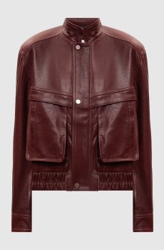 Бордовая кожаная куртка