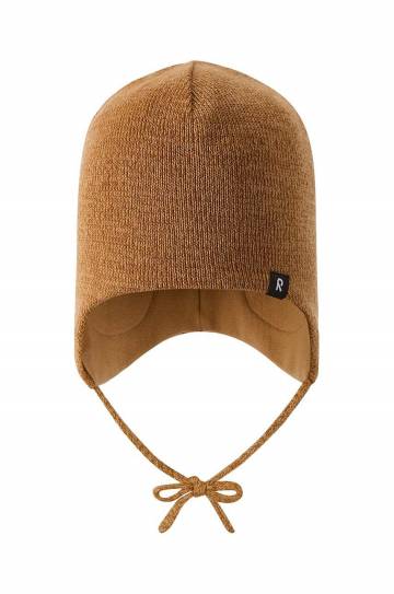 Детская шапка Reima Latvat цвет коричневый из тонкого трикотажа хлопковая 5300284A