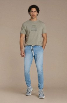 Джинси джогери з ефектом прання - синій