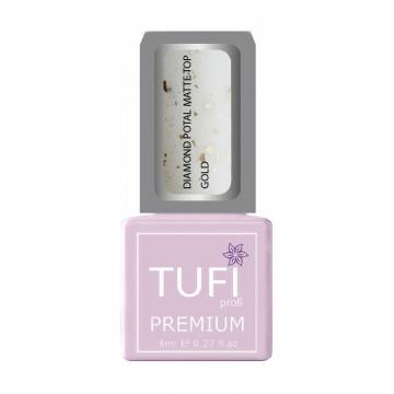 Матовый топ для гель-лака Tufi profi Premium Diamond Potal Matte Top с поталью и шиммером, Золото, 8 мл Матовый топ для гель-лака Tufi profi Premium Diamond Potal Matte Top с поталью и шиммером, Золото, 8 мл