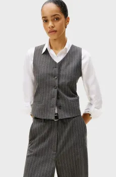 Женский серый жилет в полоску PINSTRIPE TAILORED Серый 34 Tommy Hilfiger WW0WW46661