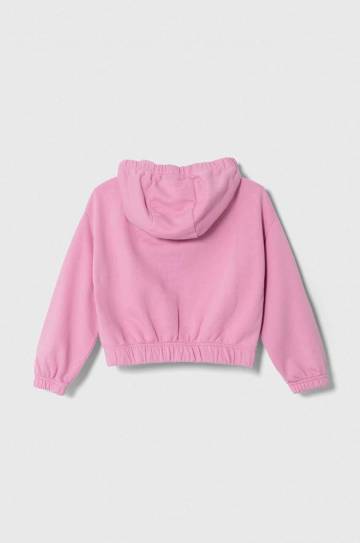 Детская кофта Emporio Armani цвет розовый с капюшоном с аппликацией Детская кофта Emporio Armani цвет розовый с капюшоном с аппликацией