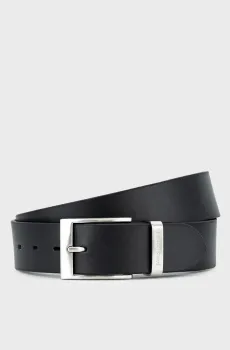 Мужской черный кожаный ремень Черный 90 Pierre Cardin PC.-1070255