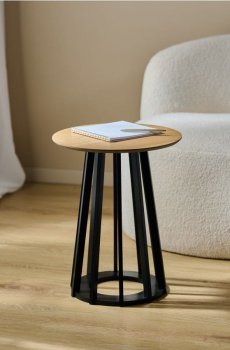 Столик з круглою стільницею - бежевий