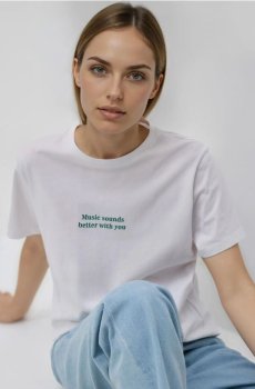 Reserved - Футболка з принтом - білий - 156HT-00X