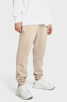 Мужские бежевые спортивные брюки UA Essential Fleece Jogger Бежевый S Under Armour 1373882-203