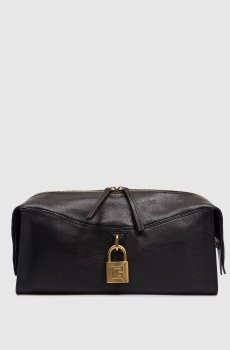 Черная кожаная сумка с замком