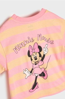 Бавовняна футболка з принтом Minnie Mouse - рожевий