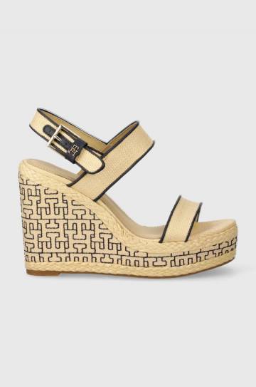 Сандалии Tommy Hilfiger PLATFORM TH MONO RAFIA WEDGE цвет бежевый FW0FW08052 Сандалии Tommy Hilfiger PLATFORM TH MONO RAFIA WEDGE цвет бежевый FW0FW08052