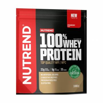 Протеин Nutrend 100% Whey Protein со вкусом клубники, в порошке, 1 кг